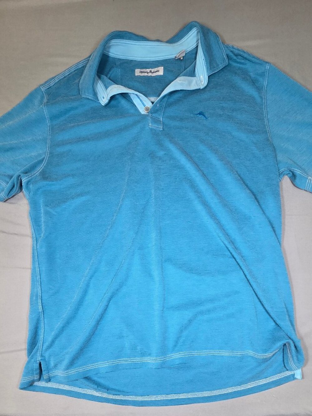 Tommy Bahama Marlin Space-Dye Polo Shirt Light Blue Men's L